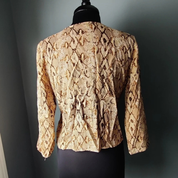 Leighton Crop Snakeskin Print Long Sleeve Top - Picture 4 of 4